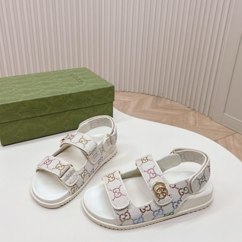 GG strap Velcro flat sandals beach shoes
