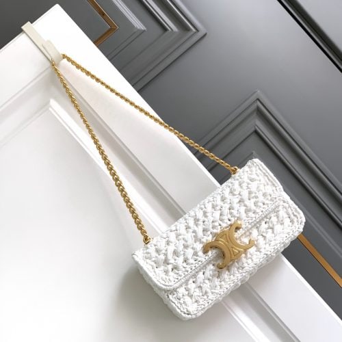TRIOMPHE plant woven chain handbag