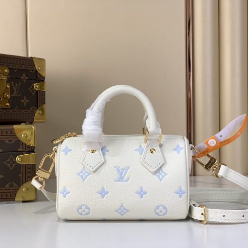 Mini embossed leather top handle bag